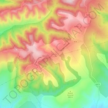 Mapa topográfico Bârda, altitud, relieve