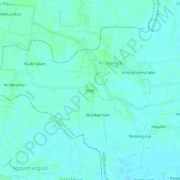 Mapa topográfico Sigar, altitud, relieve