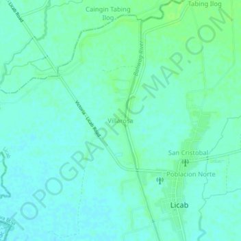 Mapa topográfico Villarosa, altitud, relieve