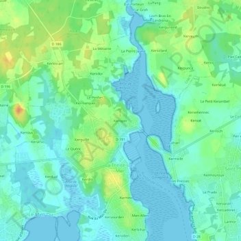 Mapa topográfico Kerisper, altitud, relieve