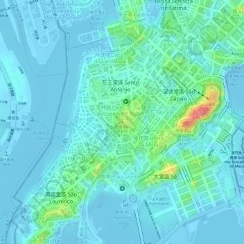 Mapa topográfico 大炮台山 Monte, altitud, relieve