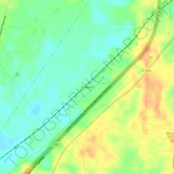 Mapa topográfico Hawkes, altitud, relieve