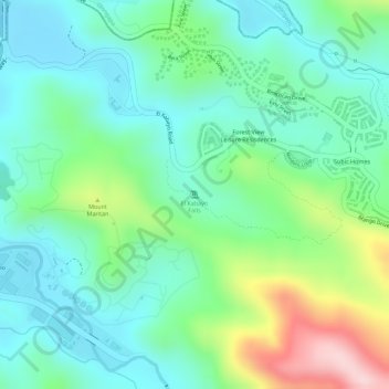 Mapa topográfico El Kabayo Falls, altitud, relieve