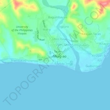 Mapa topográfico Bolho, altitud, relieve