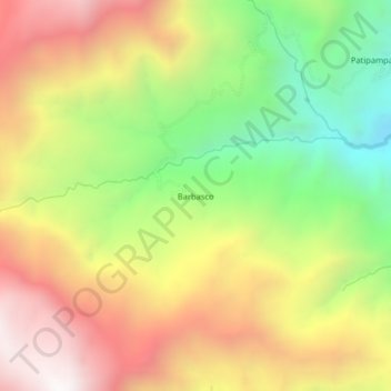 Mapa topográfico Barbasco, altitud, relieve