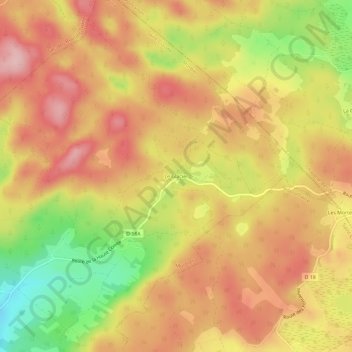 Mapa topográfico Le Glacier, altitud, relieve