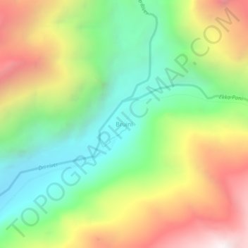 Mapa topográfico Bruini, altitud, relieve