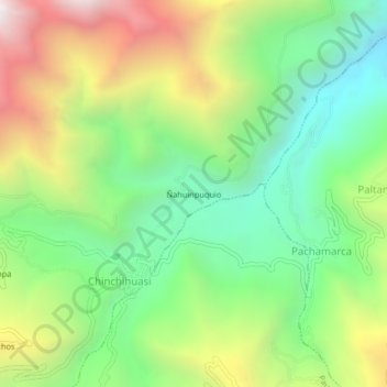 Mapa topográfico Ñahuinpuquio, altitud, relieve