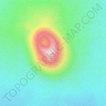 Mapa topográfico Volcan Carachi Pampa, altitud, relieve