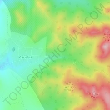 Mapa topográfico La Tene, altitud, relieve