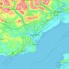Mapa topográfico Cardiff, altitud, relieve