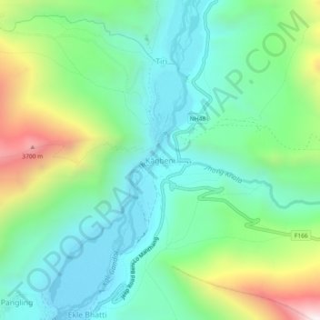 Mapa topográfico Kāgbeni, altitud, relieve