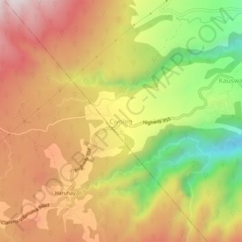 Mapa topográfico Civoleg, altitud, relieve