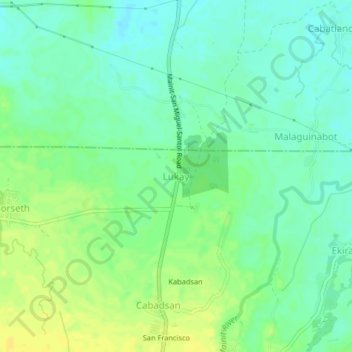 Mapa topográfico Lukay, altitud, relieve