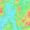 Mapa topográfico 宇治市, altitud, relieve
