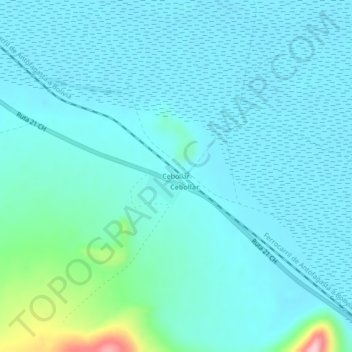 Mapa topográfico Cebollar, altitud, relieve