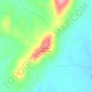Mapa topográfico Cedar Mountain, altitud, relieve