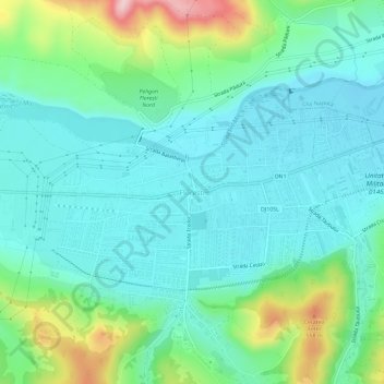 Mapa topográfico Florești, altitud, relieve