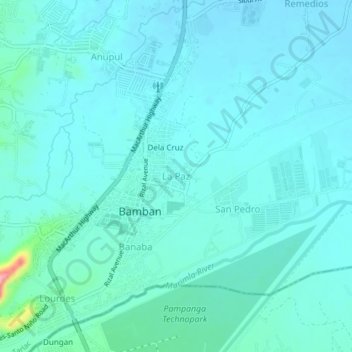 Mapa topográfico La Paz, altitud, relieve