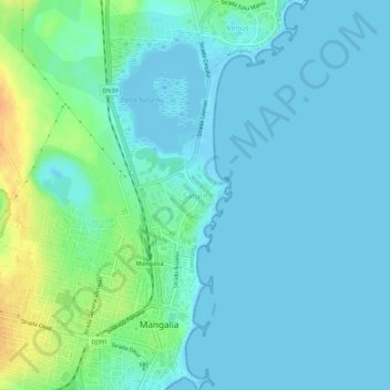 Mapa topográfico Saturn, altitud, relieve