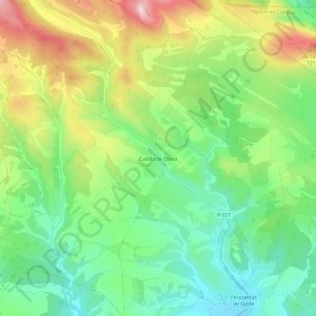 Mapa topográfico Cubillo de Ojeda, altitud, relieve