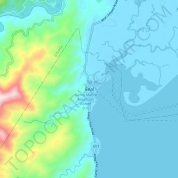 Mapa topográfico Real, altitud, relieve