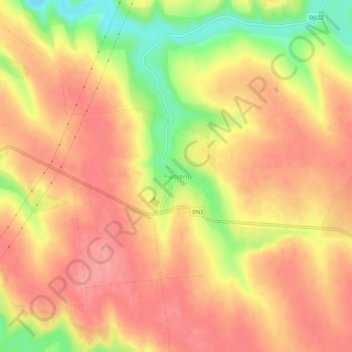Mapa topográfico Pietreni, altitud, relieve
