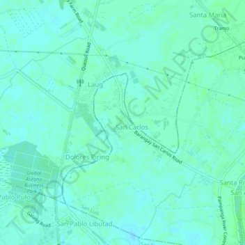 Mapa topográfico Purok 5, altitud, relieve