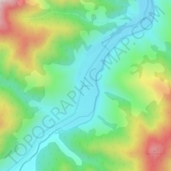 Mapa topográfico Bradu, altitud, relieve