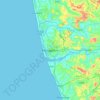 Mapa topográfico Mangaluru, altitud, relieve