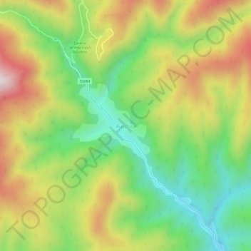 Mapa topográfico Rușchița, altitud, relieve