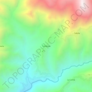 Mapa topográfico Tamboya, altitud, relieve