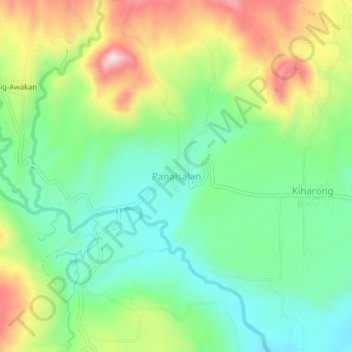 Mapa topográfico Panalsalan, altitud, relieve