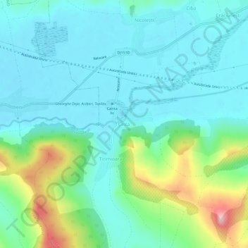 Mapa topográfico Cinta, altitud, relieve