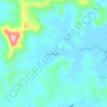 Mapa topográfico Casalugan, altitud, relieve