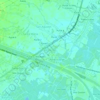 Mapa topográfico Remedios, altitud, relieve