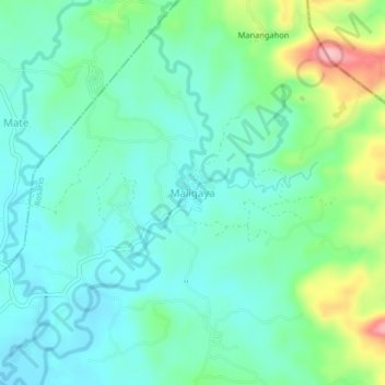 Mapa topográfico Maligaya, altitud, relieve