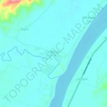 Mapa topográfico Calapangan Sur, altitud, relieve