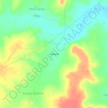 Mapa topográfico Kinkheda, altitud, relieve