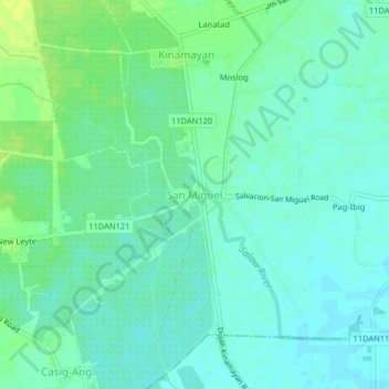Mapa topográfico San Miguel, altitud, relieve
