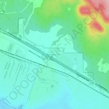 Mapa topográfico Bellemont, altitud, relieve