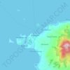 Mapa topográfico Kawayan, altitud, relieve