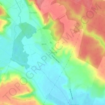 Mapa topográfico Broșteni, altitud, relieve