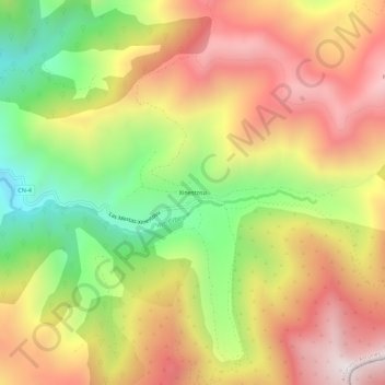 Mapa topográfico Genestoso, altitud, relieve