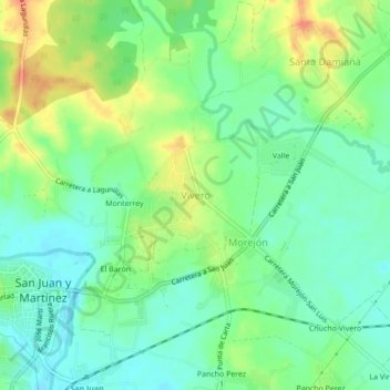 Mapa topográfico Vivero, altitud, relieve