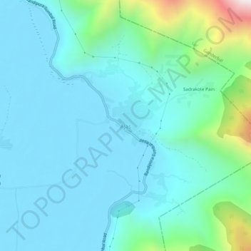 Mapa topográfico Ajas, altitud, relieve