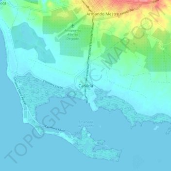 Mapa topográfico Casilda, altitud, relieve