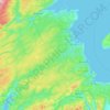 Mapa topográfico Kent, altitud, relieve