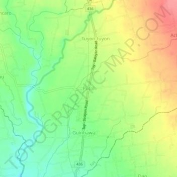 Mapa topográfico Putol, altitud, relieve