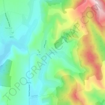 Mapa topográfico Vladnic, altitud, relieve